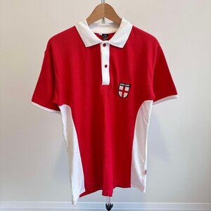NWOT Premier England Red and White Football Collared Shirt 👕